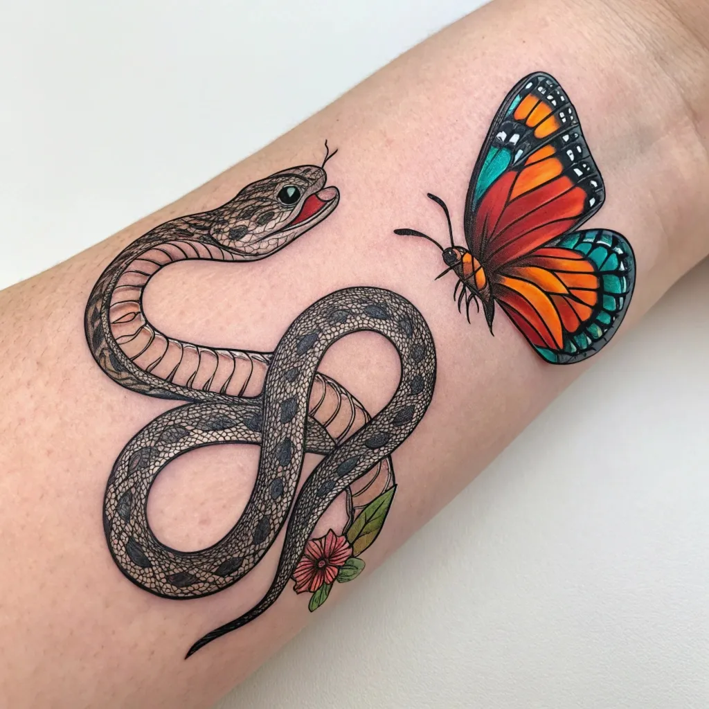 Snake and Butterfly Tattoo: Symbolism and Meanings Revealed