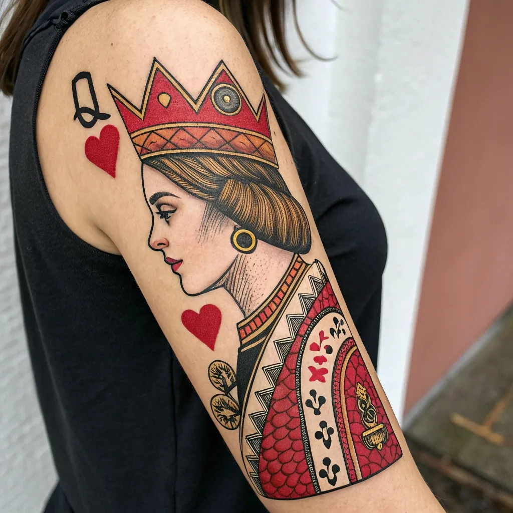 Queen of Hearts Tattoo: Powerful Symbolism and Meanings