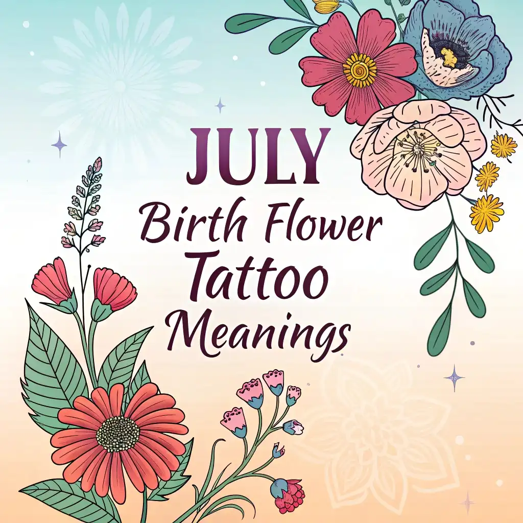 July Birth Flower Tattoo Meanings: Larkspur & Water Lily