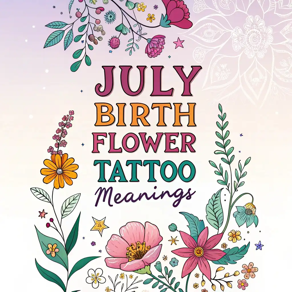 July Birth Flower Tattoo Meanings: Larkspur & Water Lily