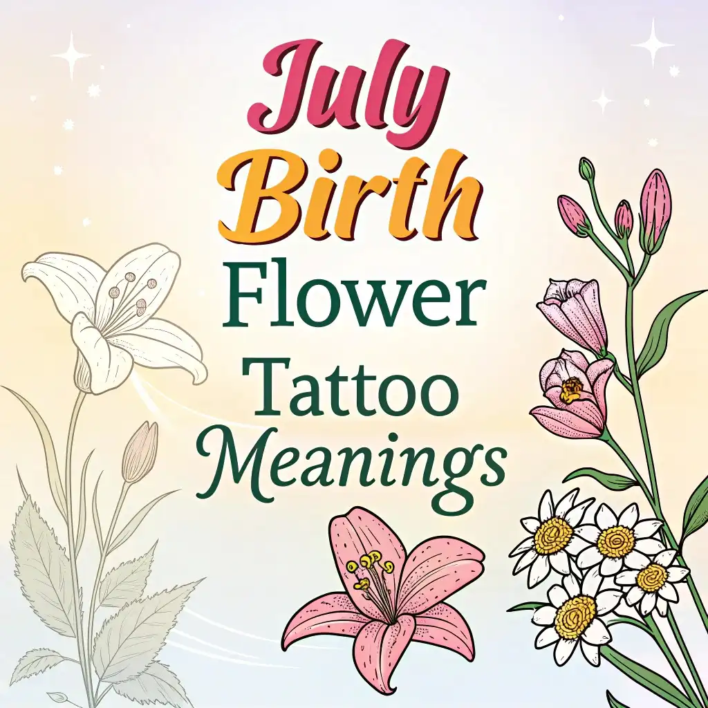 July Birth Flower Tattoo Meanings: Larkspur & Water Lily