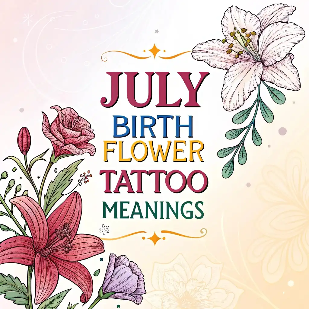 July Birth Flower Tattoo Meanings: Larkspur & Water Lily