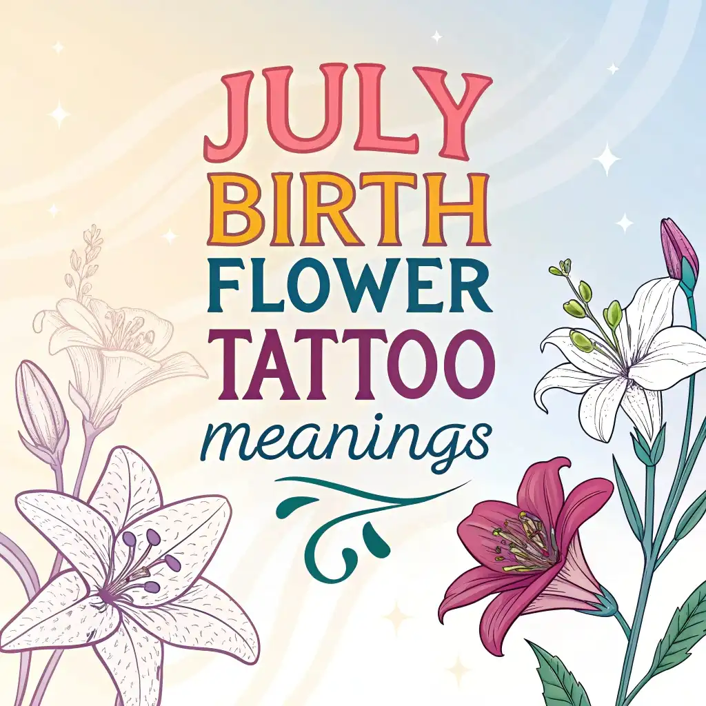 July Birth Flower Tattoo Meanings: Larkspur & Water Lily