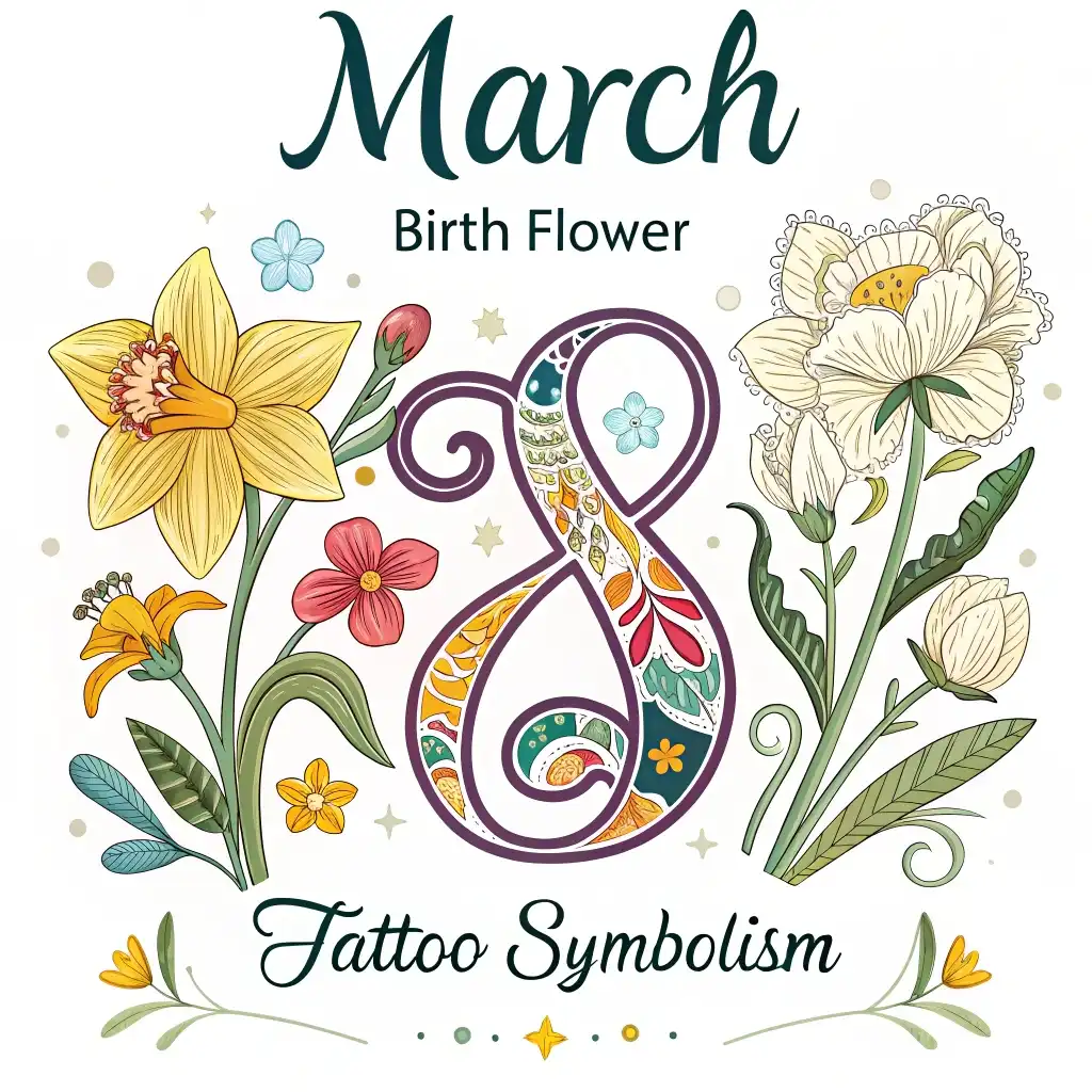 March Birth Flower Tattoo Symbolism: Daffodil & Jonquil