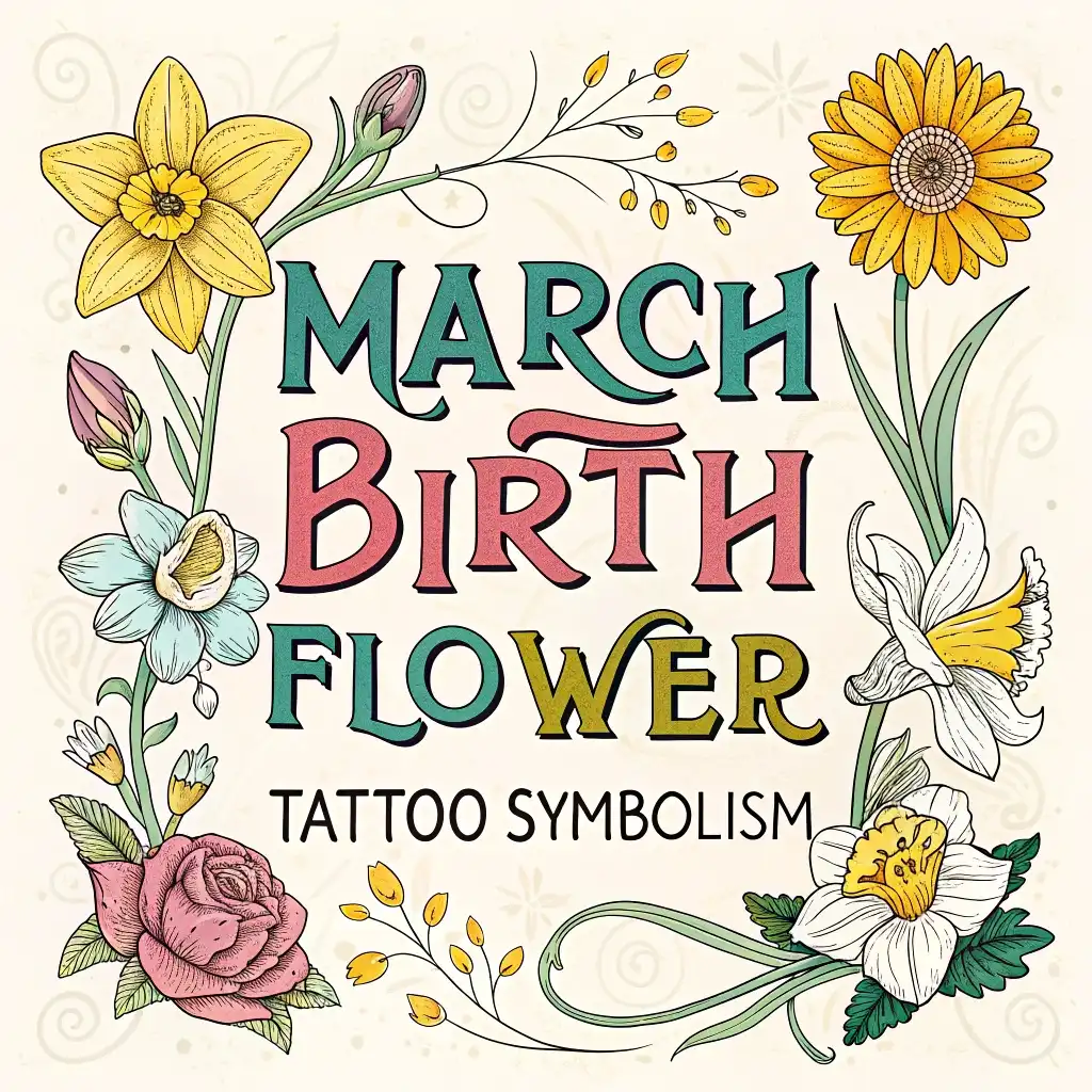 March Birth Flower Tattoo Symbolism: Daffodil & Jonquil