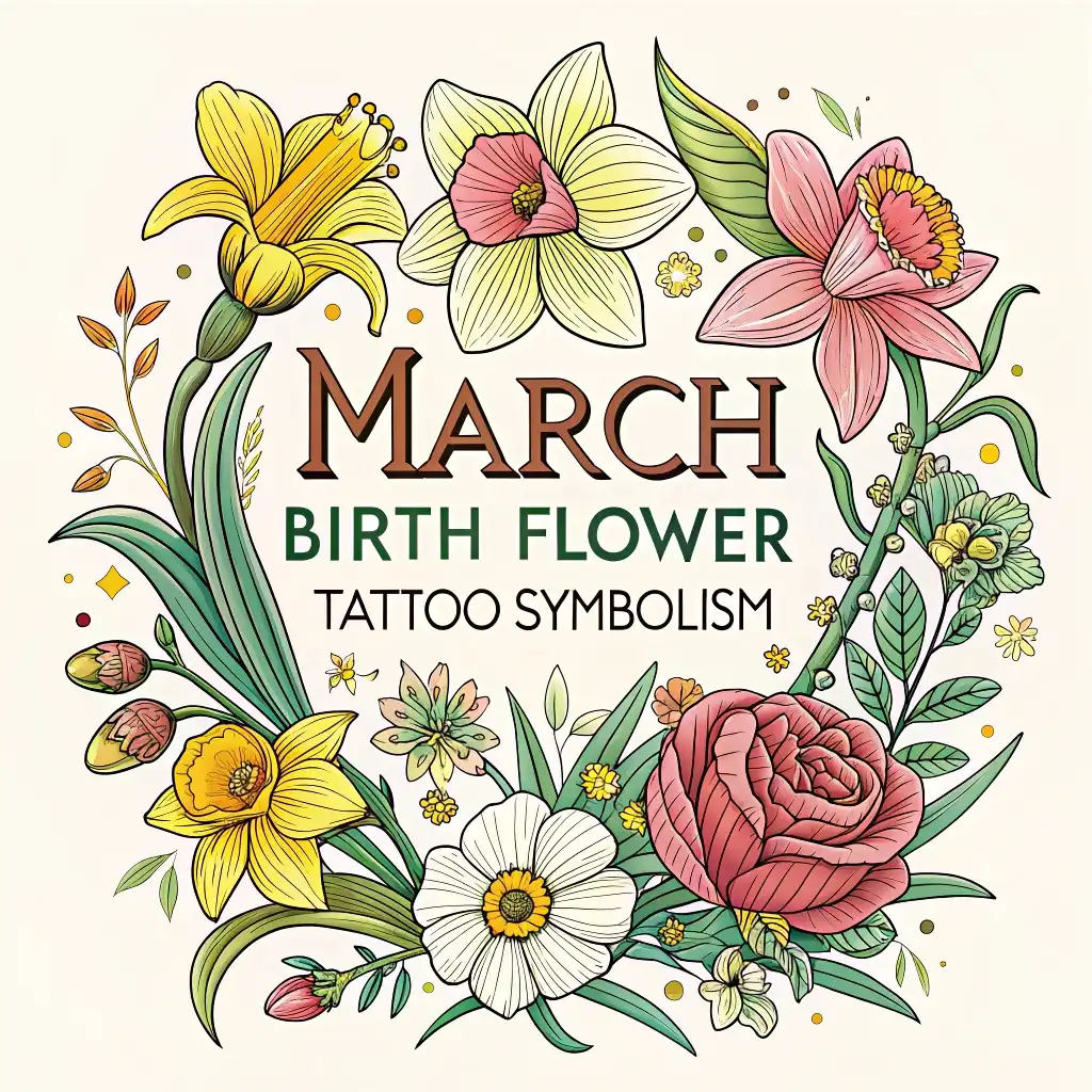 March Birth Flower Tattoo Symbolism: Daffodil & Jonquil