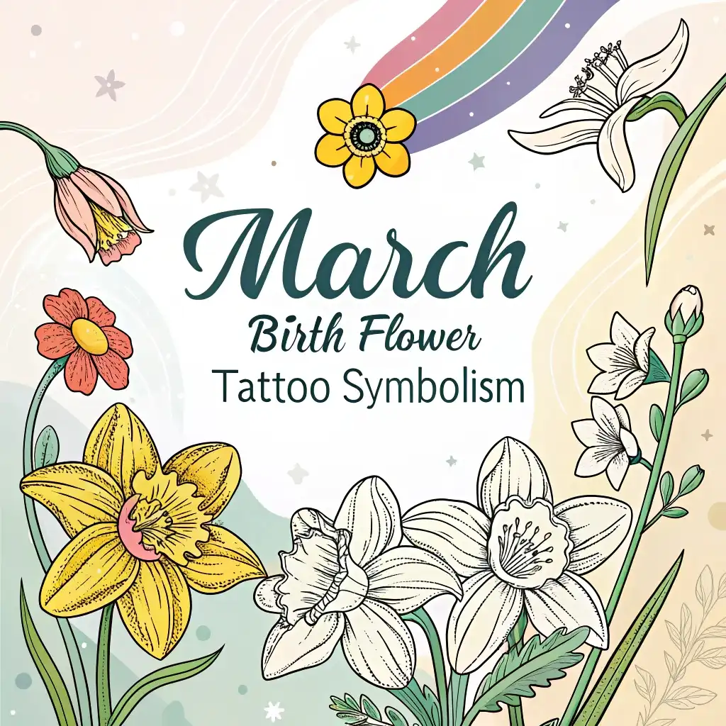 March Birth Flower Tattoo Symbolism: Daffodil & Jonquil