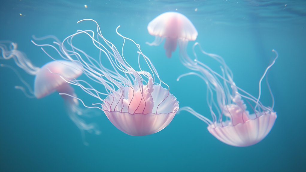 jellyfish gracefully move underwater